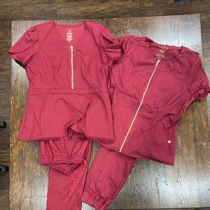 Burgundy Jaanuu Scrub Set